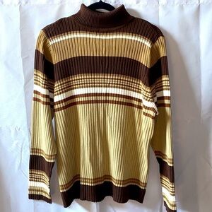 Venezia Jeans Striped Turtleneck Sweater